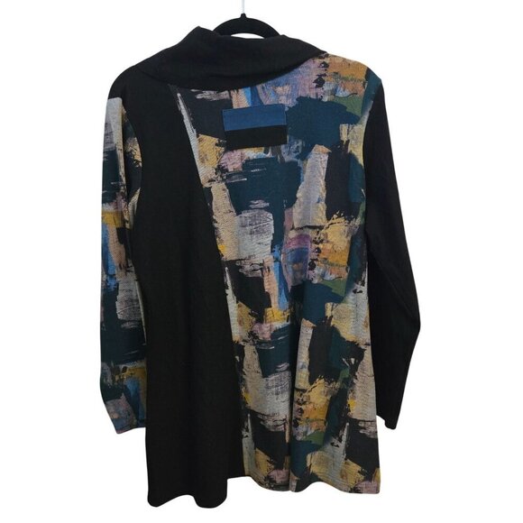 Parsley & Sage Unique Lagonlook Colorblock Patterned Cowl Neck Tunic Top Size L - Picture 2 of 7